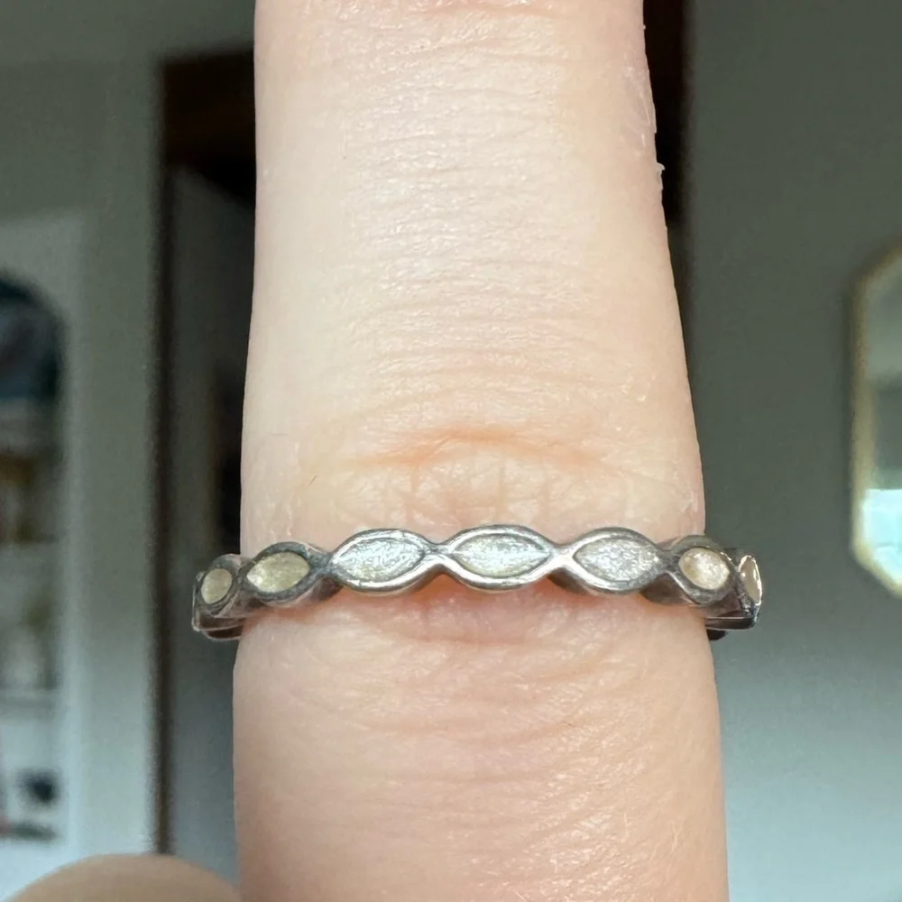 Pandora Better Together Sterling Silver Enamel Ring Size 7.5